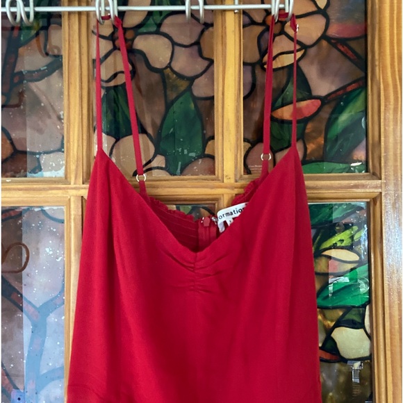 Reformation Emersyn Red Spaghetti Strap Midi Dress - Picture 2 of 7